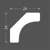 Плинтус потолочный МДФ грунтованный под покраску К 2.33.12 Ликорн 24х24 мм