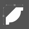 Плинтус потолочный МДФ грунтованный под покраску К 3.42.16 Ликорн 30х30 мм