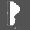 Молдинг настенный МДФ грунтованный под покраску М 6.60.25 Ликорн 60x25 мм