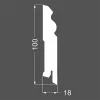 Плинтус напольный МДФ грунтованный под покраску Р 5.100.18 Ликорн 100 мм