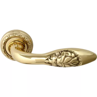 Ручки на розетке MELODIA Дверная ручка на розетке 243 D Rosa Полированная латунь