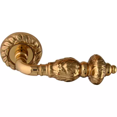 Ручки на розетке MELODIA Дверная ручка на розетке 230 60 мм Gemini Полированная латунь