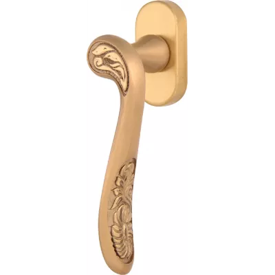 ручки оконные MELODIA Оконная ручка 0285 Матовая латунь/латунь