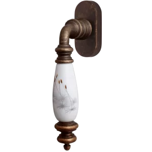 Оконная ручка 0473 Античная бронза + керамика декор