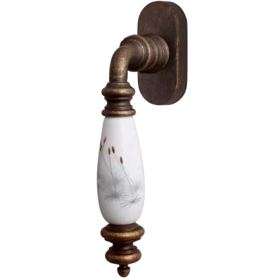 ручки оконные MELODIA Оконная ручка 0473 Античная бронза + керамика декор