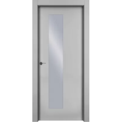 Дверь Офрам 1001 со стеклом, эмаль серая