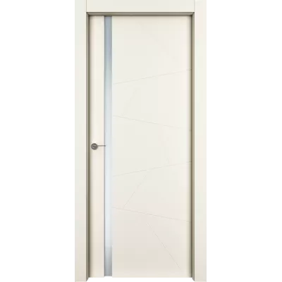 Дверь Офрам БЕРГЕН стекло белый триплекс, эмаль кремовая RAL 9001