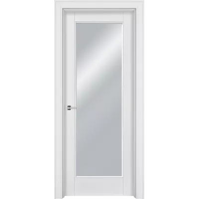 Дверь Офрам ДЕЛЬТА со стеклом, эмаль белая