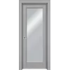 Дверь Офрам ДЕЛЬТА со стеклом, эмаль серая