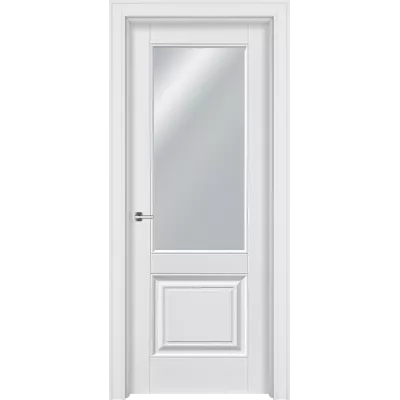 Дверь Офрам ДЕЛЬТА-2 со стеклом, эмаль белая