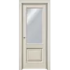 Дверь Офрам ДЕЛЬТА-2 со стеклом, эмаль кремовая RAL 9001