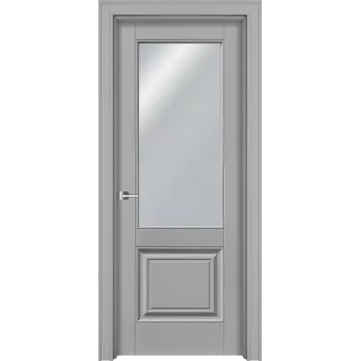 Дверь Офрам ДЕЛЬТА-2 со стеклом, эмаль серая