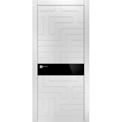 Дверь Офрам ЛАБИРИНТ со стеклом, эмаль белая