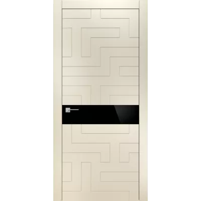 Дверь Офрам ЛАБИРИНТ со стеклом, эмаль кремовая RAL 9001