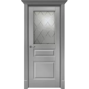 Дверь ПРАЙМ со стеклом, эмаль серая