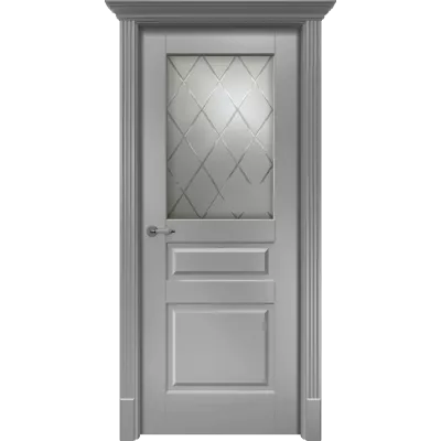 Дверь Офрам ПРАЙМ со стеклом, эмаль серая