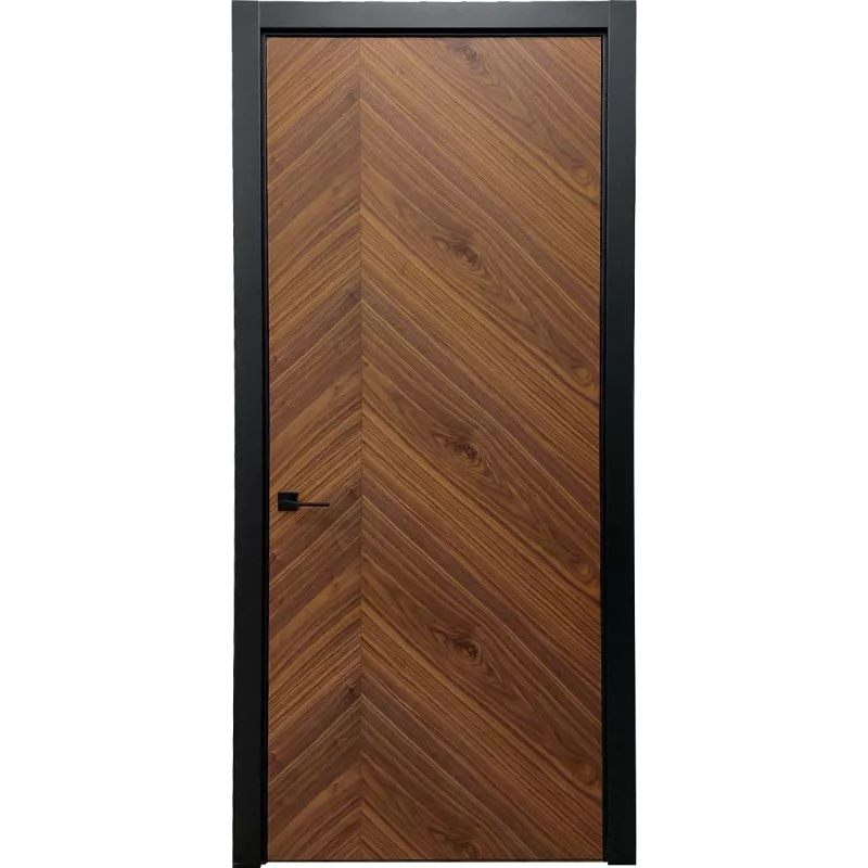 Дверь Офрам 1001 глухая, раскладка шпона на выбор, шпон американский орех