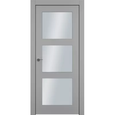 Дверь Офрам КЛАССИКА-33 со стеклом, эмаль серая