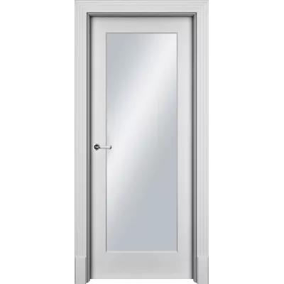 Дверь Офрам НАФТА со стеклом, эмаль белая