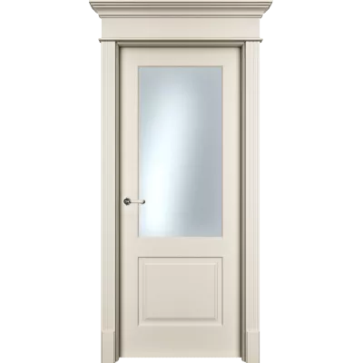 Дверь Офрам НАФТА-2 со стеклом, эмаль кремовая RAL 9001