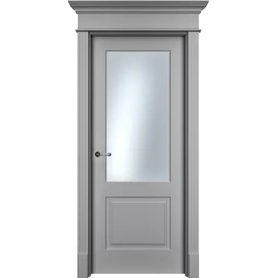 Дверь Офрам НАФТА-2 со стеклом, эмаль серая