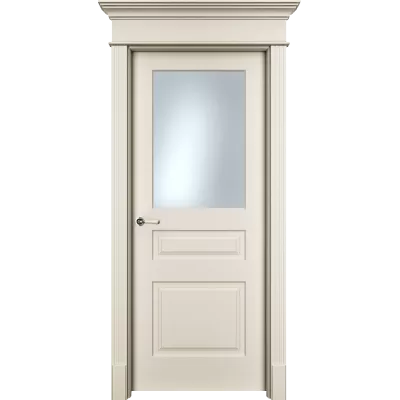 Дверь Офрам НАФТА-3 со стеклом, эмаль кремовая RAL 9001