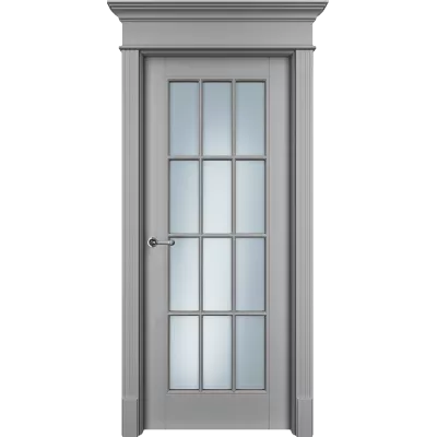 Дверь Офрам ОКСФОРД со стеклом, эмаль серая