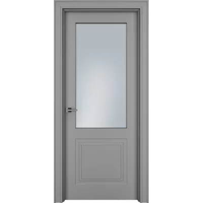 Дверь Офрам ПАСПАРТУ-2 со стеклом, эмаль серая
