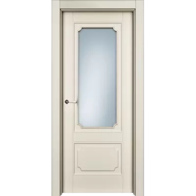 Дверь Офрам РИАН-2 со стеклом, эмаль кремовая RAL 9001