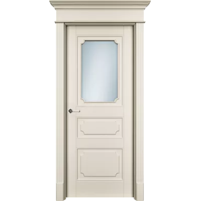Дверь Офрам РИАН-3 со стеклом, эмаль кремовая RAL 9001