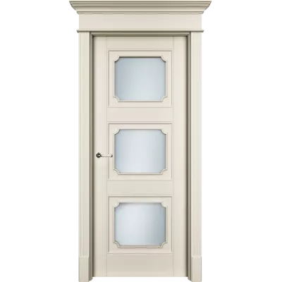 Дверь Офрам РИАН-33 со стеклом, эмаль кремовая RAL 9001