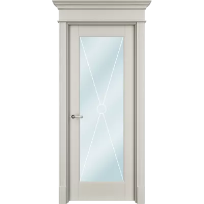 Дверь Офрам ТАНЖЕР ХО со стеклом, эмаль кремовая RAL 9001