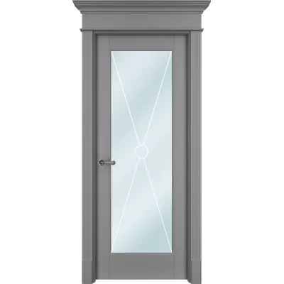 Дверь Офрам ТАНЖЕР ХО со стеклом, эмаль серая