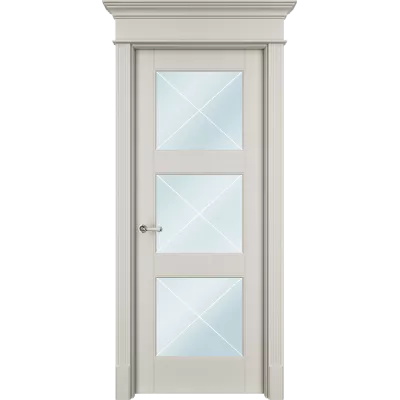 Дверь Офрам ТАНЖЕР-33Х со стеклом, эмаль кремовая RAL 9001