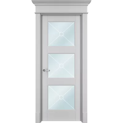 Дверь Офрам ТАНЖЕР-33ХО со стеклом, эмаль белая