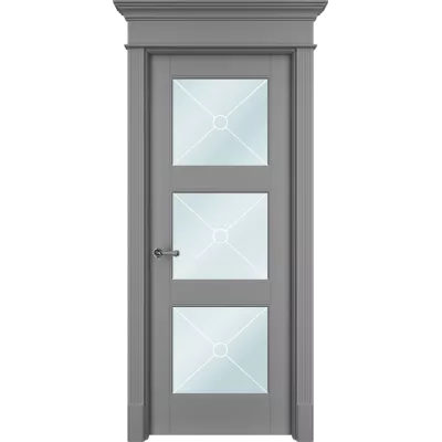 Дверь Офрам ТАНЖЕР-33ХО со стеклом, эмаль серая