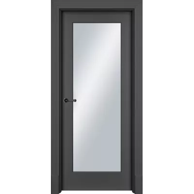 Дверь Офрам НАФТА со стеклом, эмаль черная