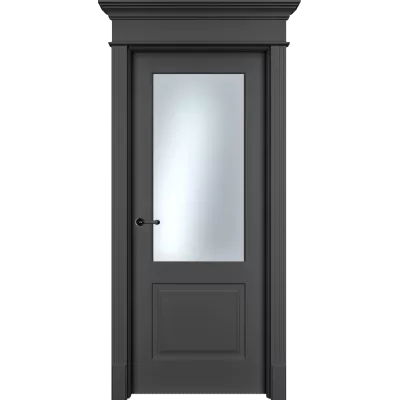 Дверь Офрам НАФТА-2 со стеклом, эмаль черная