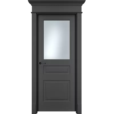 Дверь Офрам НАФТА-3 со стеклом, эмаль черная