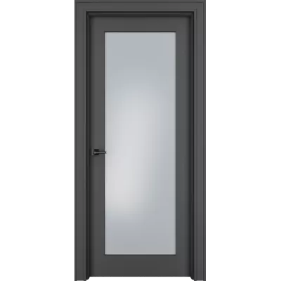 Дверь Офрам ПАСПАРТУ со стеклом, эмаль черная