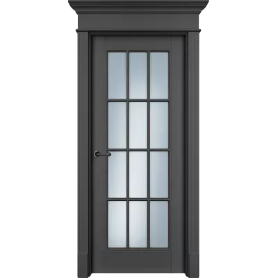 Дверь Офрам ОКСФОРД со стеклом, эмаль черная