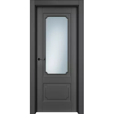 Дверь Офрам РИАН-2 со стеклом, эмаль черная