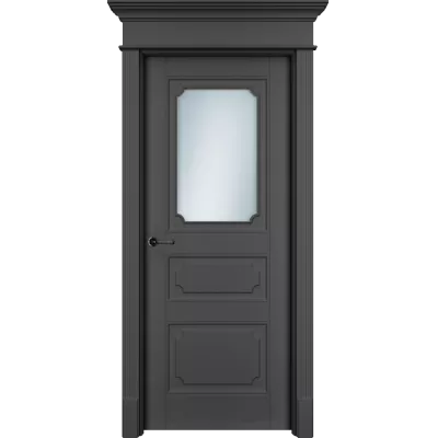 Дверь Офрам РИАН-3 со стеклом, эмаль черная