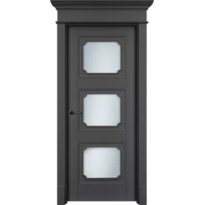 Дверь Офрам РИАН-33 со стеклом, эмаль черная