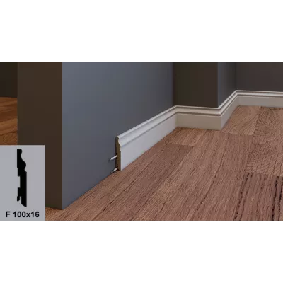 Плинтус F 100х16 белый матовый