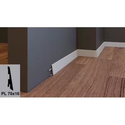 Плинтус PL 70х16 белый