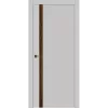 Дверь Офрам БАТИС глухая, эмаль белая, со вставкой шпон американский орех