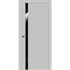 Дверь Офрам БАТИС глухая, эмаль белая, со вставкой стекло лакобель