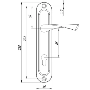 Ручка на планке HANDLE90.CRONA.18-85 (P90 8518 CRONA) AB бронза