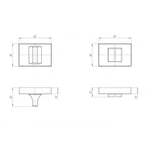 Ручка поворотная BK6.K.QSL52 СP-8 хром
